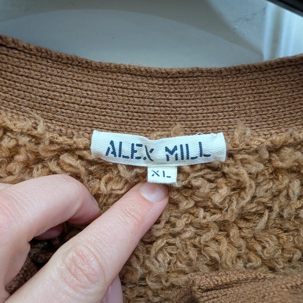 Alex Mill Binky Brown Textured Cardigan Merino Wool - Picture 4 of 6